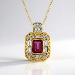 Pink Topaz Silver Necklace