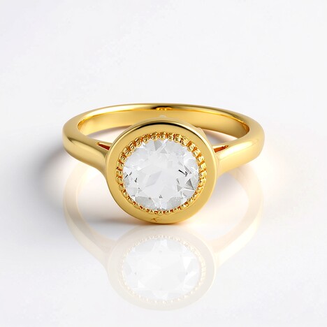 Anello in argento con Topazio Bianco