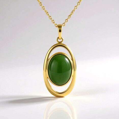 Collana in argento con Giada Canadese