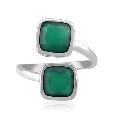 Grüner Onyx-Silberring