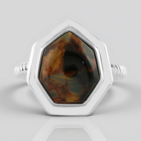 Anello in argento con Pietersite Dorata