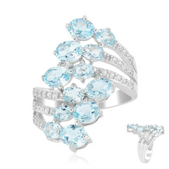 Himmelblauer Topas-Silberring