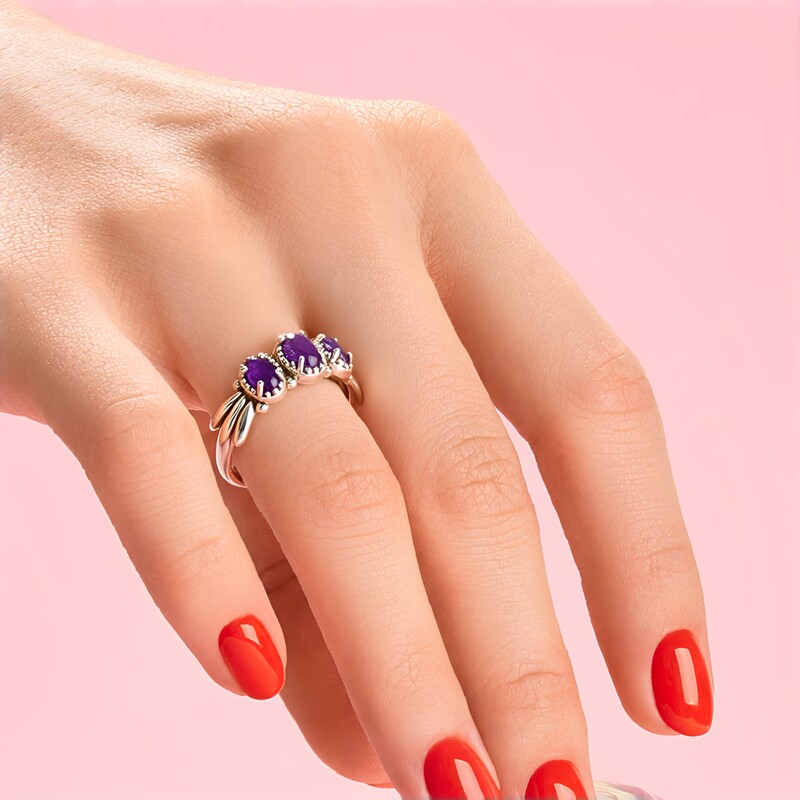 Zilveren ring met een Charoite (Desert Chic)