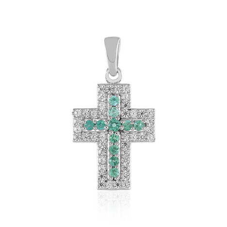 Russischer Smaragd-Silberanhänger