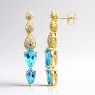 Boucles d'oreilles en argent et Topaze de Marambaia (de Melo Essence)