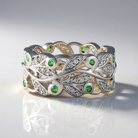 Anello in argento con Tsavorite della Tanzania (de Melo Essence)