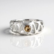 I2 Champagner-Brillant-Silberring (Ornaments by de Melo)