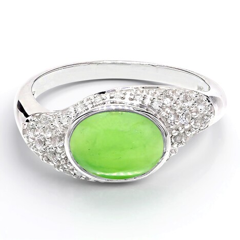Anello in argento con Crisoprasio Imperiale