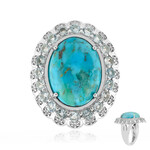 Kingman Blue Mojave Turquoise Silver Ring (Faszination Türkis)