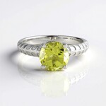 Anello in argento con Quarzo Ouro Verde