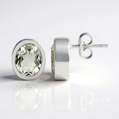 Orecchini in argento con Topazio Bianco