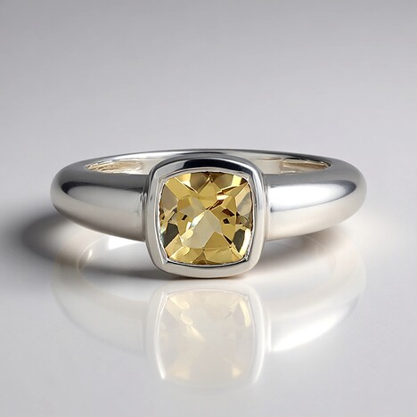 Anello in argento con Berillo Giallo