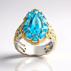 Anello in argento con Topazio Blu Paraiba (Gems en Vogue)