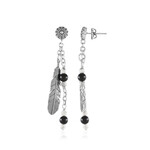 Black Onyx Silver Earrings (Desert Chic)