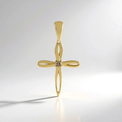 Ciondolo in argento con Diamante Champagne I3