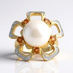 Anello in argento con Perla d'Acqua Dolce Bianca (TPC)