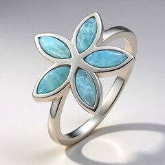 Anello in argento con Larimar