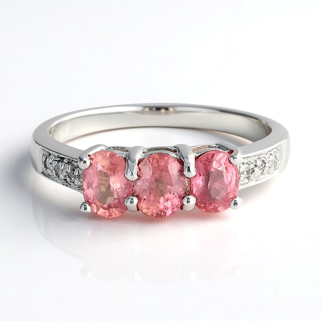 Anello in argento con Zaffiro Padparadscha