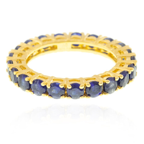 Bague en argent et Saphir bleu de Madagascar