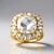 Anello in argento con Topazio Bianco