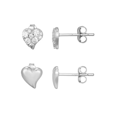 Zilveren oorbellen met zirkonen (Adela Silber)