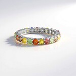 Anello in argento con Zaffiro Fancy
