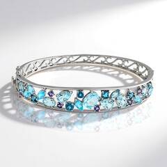 Bracciale in argento con Topazio Blu Cielo