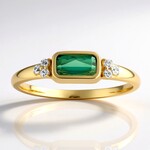 Anello in oro con Tormalina Verde di Benedito