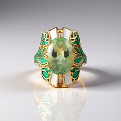 Anello in argento con Ametista Verde (Adela Silber)