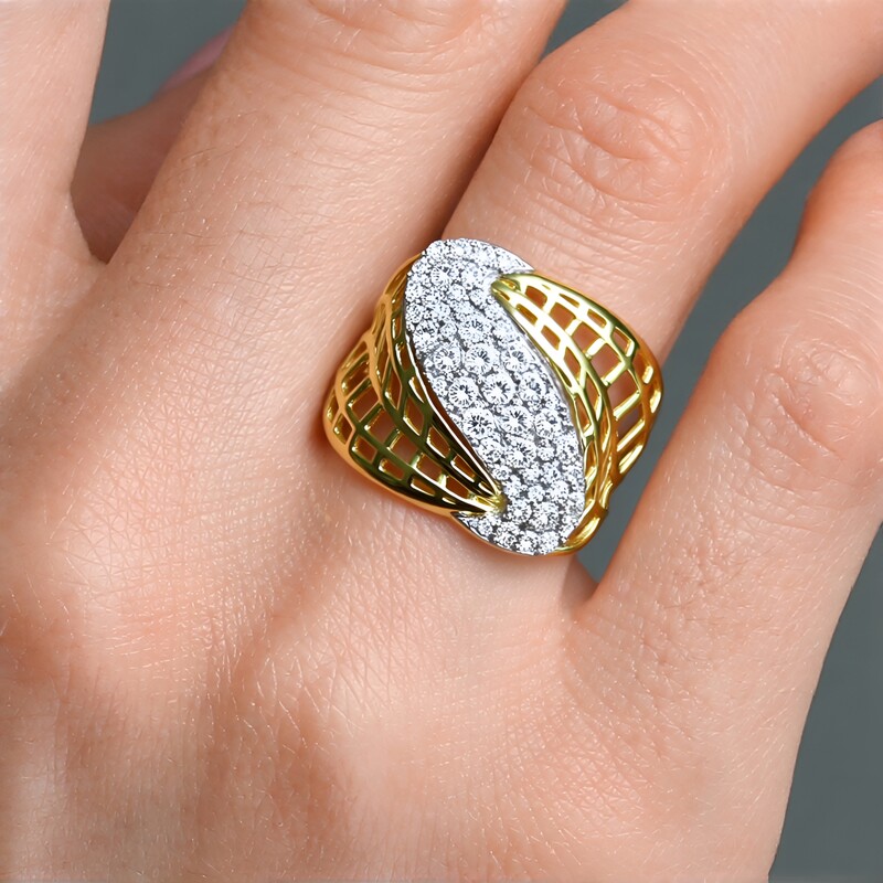 Zirkon-Goldring (Ornaments by de Melo)