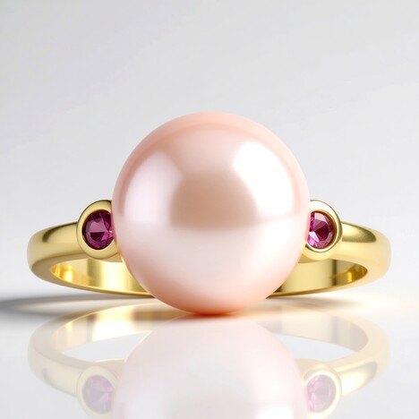 Anello in argento con Perla Ming Porpora (TPC)