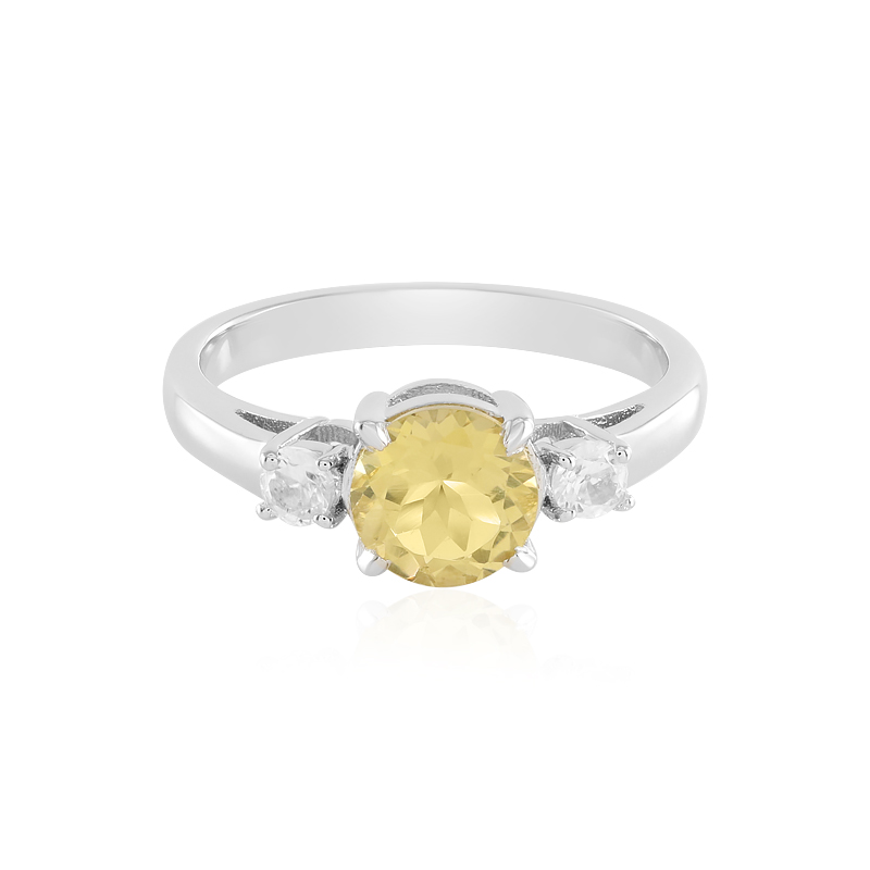 Anello Eternità Unisex Con Zirconia Gialla – Argento Sterling 925 – Fascia Pollice Taglie 5-10