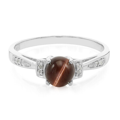 Anello placcato in platino con Scapolite Occhio di Gatto