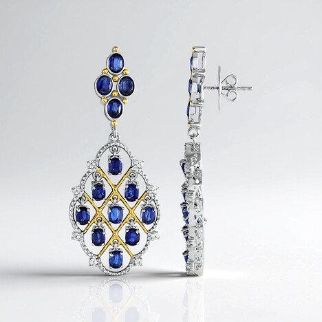 Orecchini in argento con Cianite del Nepal (Dallas Prince Designs)