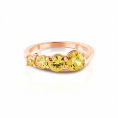 Zilveren ring met een Gele Zirkoon