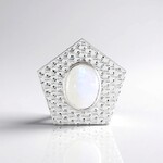 Ciondolo in argento con Pietra di Luna Arcobaleno (MONOSONO COLLECTION)