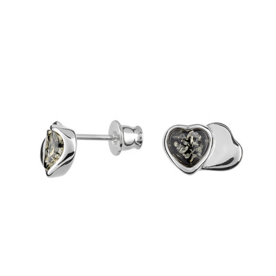 Boucles d'oreilles en argent et Ambre vert de Baltique (dagen)