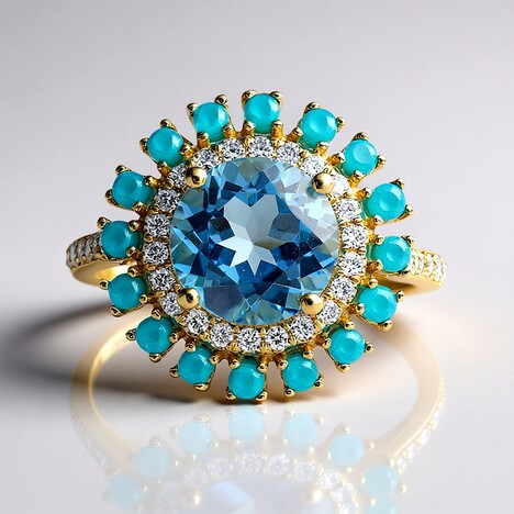 Anello in oro con Topazio Blu Svizzero (CIRARI)