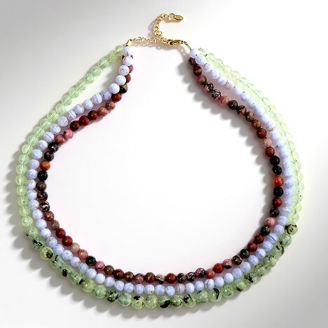 Collana in argento con Rodonite