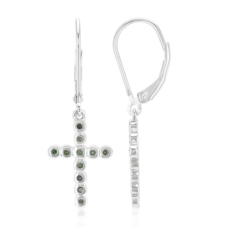 Pendientes en plata con Diamante fantasía