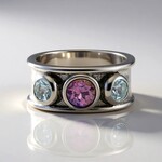 Anello in argento con Quarzo Mistico Rosa