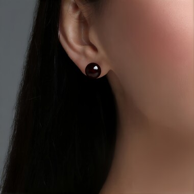 Mozambique Garnet Silver Earrings