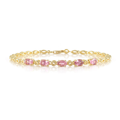 Nigerianischer Pinkfarbener Turmalin-Silberarmband