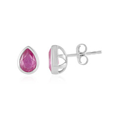 Madagascar Pink Sapphire Silver Earrings