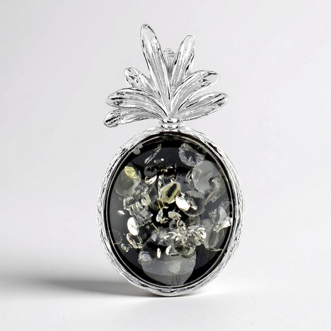 Ciondolo in argento con Ambra Baltica Verde (dagen)