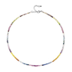 Zilveren halsketting met saffieren