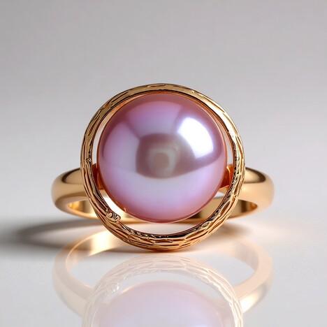 Anello in argento con Perla Ming Porpora (TPC)