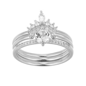 Anello in argento con Topazio Bianco