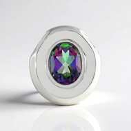 Zawieszka ze srebra platynowanego - Topaz mistyczny (MONOSONO COLLECTION)