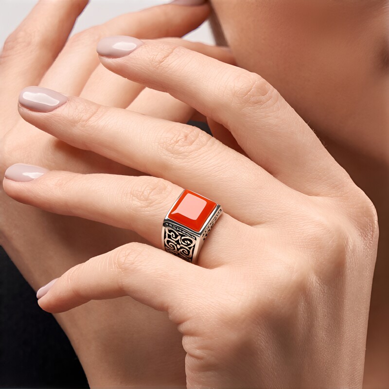 Carnelian Silver Ring (Jones Lee)